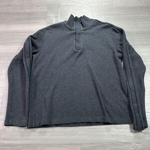 Hugo Boss Sweater Mens Large Gray Mock Neck Knit Pullover Regular Fit